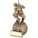 ‘Crouching’ Golfer on Ball Base Trophy