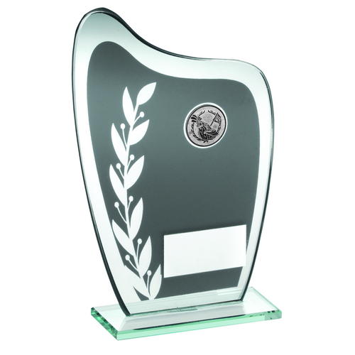 Black Glass Trophy with Golf Insert