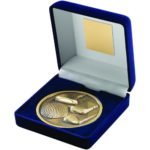 70mm Golf Clubs Medal in a Blue Velvet Box