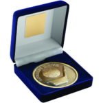 Blue Velvet Box and 70mm Medallion Golf Trophy – Longest Drive