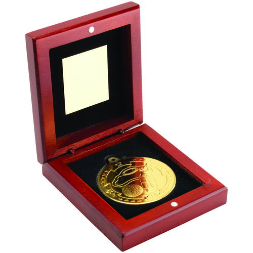 50mm Golf Medal in a Rosewood Box