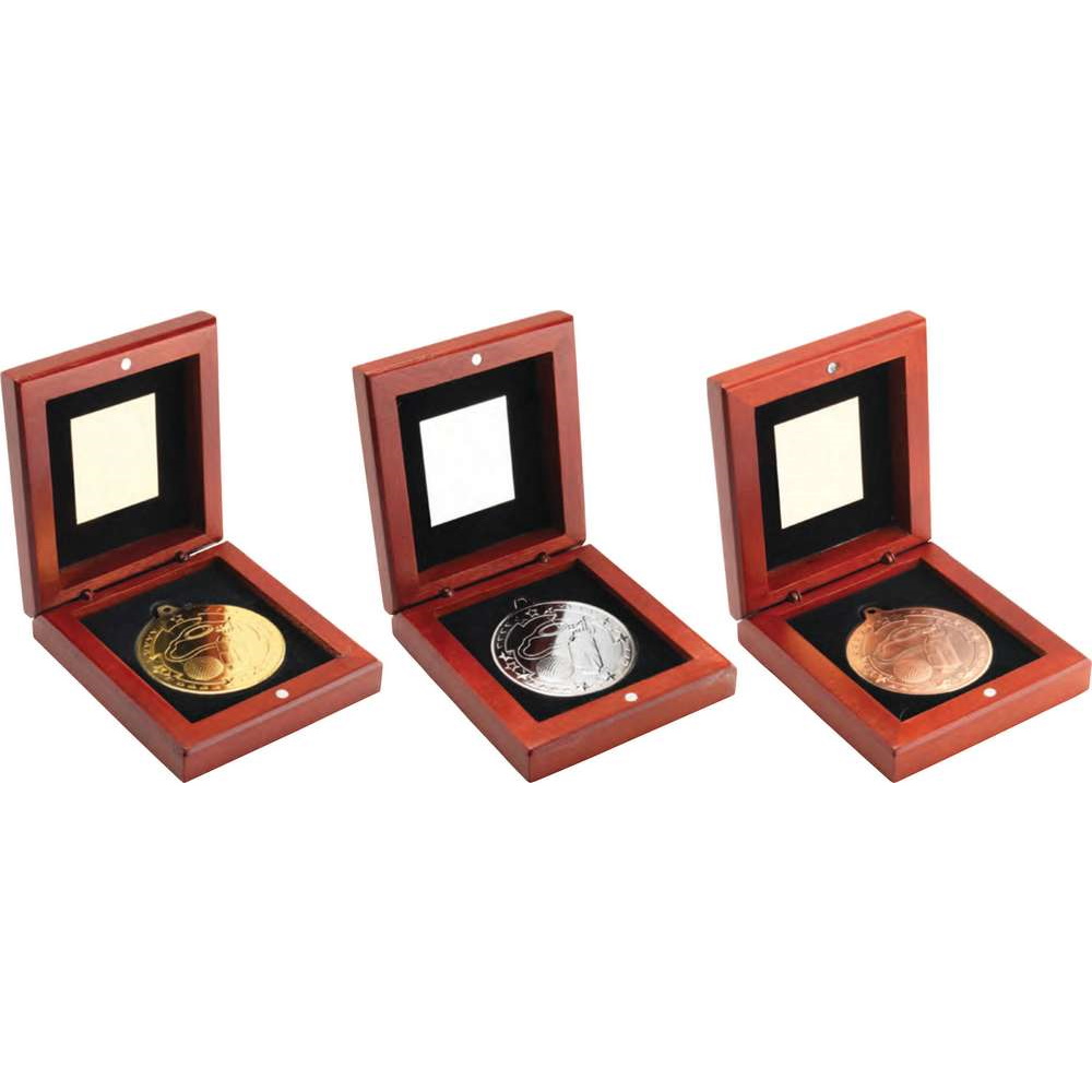 50mm Golf Medal in a Rosewood Box