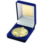 50mm Badminton Medal in a Blue Velvet Box