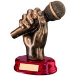 Microphone in Hand Music Trophy