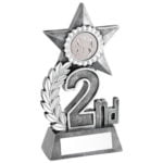 Leaf & Star Award Trophy with Athletics Insert – Silver 2nd – 5.5″