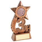 Leaf & Star Award Trophy with Athletics Insert – Bronze 3rd – 4.75″