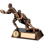 Impressive Double Rugby Player Tackle Trophy