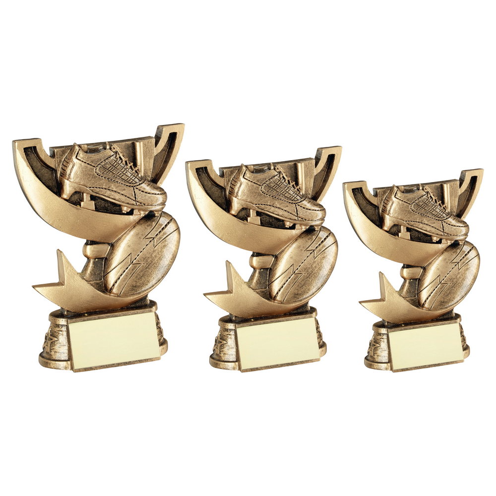 Bronze & Gold Cup Range Rugby Trophy