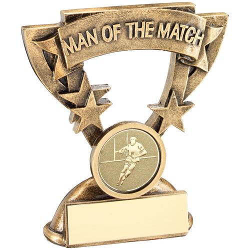 Man of the Match Trophy with a Rugby Insert