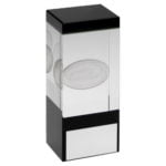 Black & Clear Laser Glass Rugby Trophy