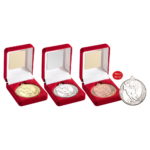 50mm Rugby Medal in a Red Velvet Box