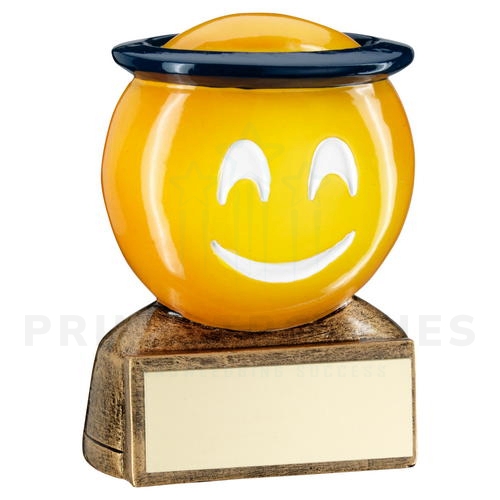 Coloured Resin Halo Emoji Trophy
