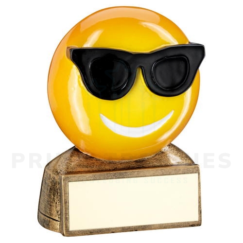 Coloured Resin Cool Emoji Trophy