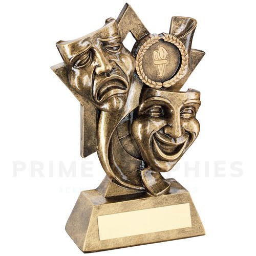 Drama Mask Trophy with a Star Backdrop