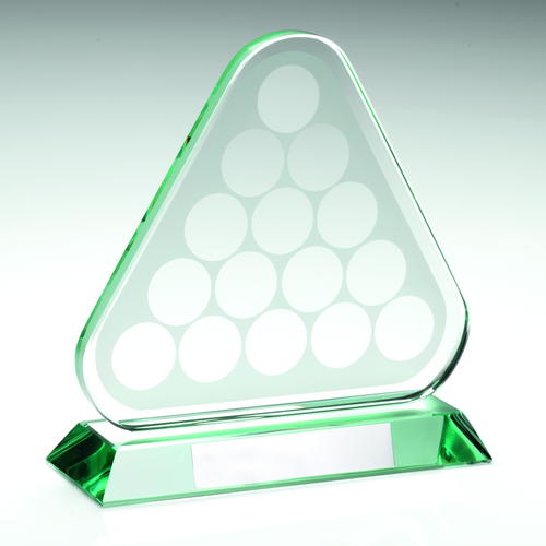 Jade Glass Snooker or Pool Award in a Presentation Case