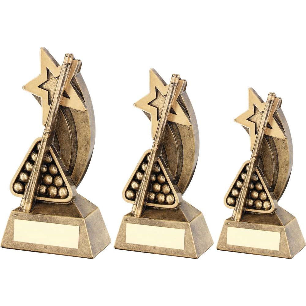 Bronze & Gold Shooting Star Pool or Snooker Trophy