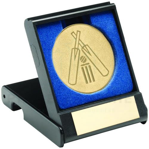 Budget Black Plastic Box with a Cricket Insert Gold