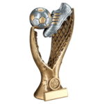 New Design Football & Boot in Net Trophy