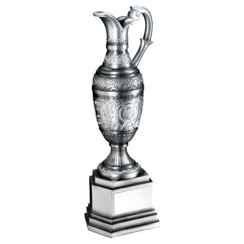 Fabulous Painted Silver Golf Claret Jug Trophy