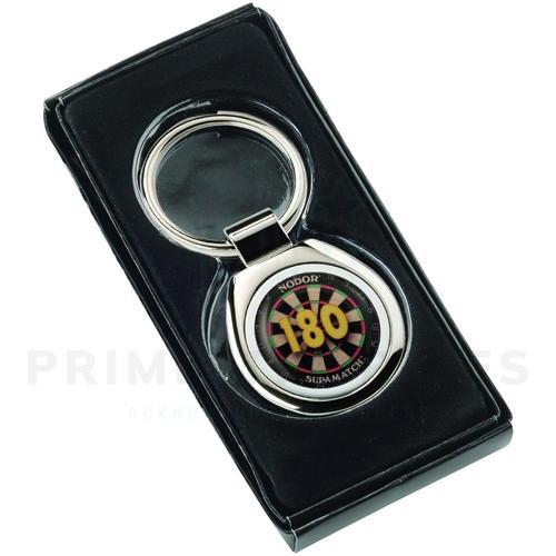 Quality Metal Round Keyring with a Darts Insert
