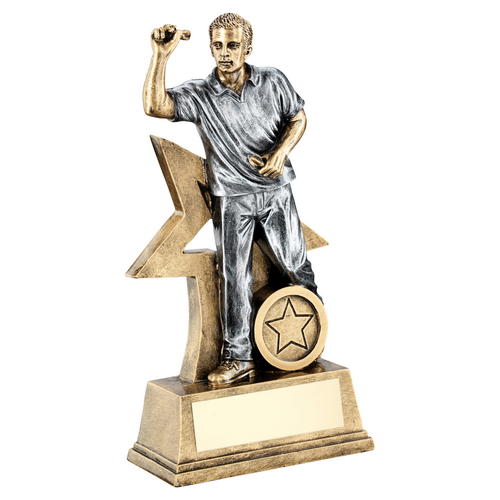 Male Figure Darts Trophy with a Star Backing