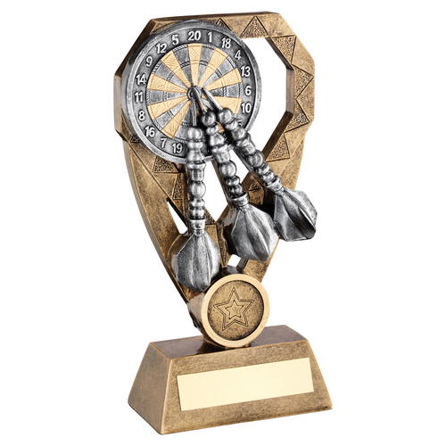 Bronze & Pewter Dartboard & Darts Trophy