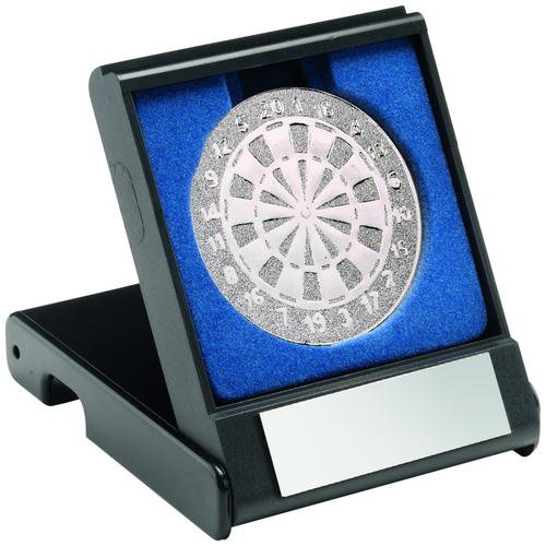 Black Box with a Darts Insert Budget Trophy Silver