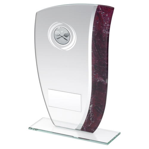 Claret & Silver Glass Award with a Squash Centre