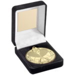 50mm Squash Medal in a Black Velvet Box Gold