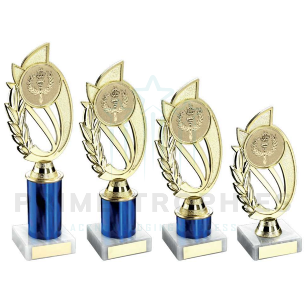 Generic Tubing Trophy with Gold & Blue Tubing