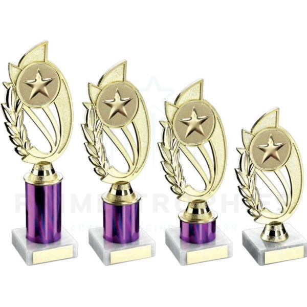 Generic Tubing Trophy with Gold & Purple Tubing