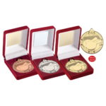 50mm Table Tennis Medal in a Red Velvet Box