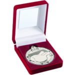 50mm Table Tennis Medal in a Red SilverVelvet Box