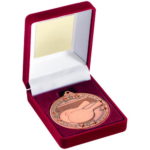 50mm Table Tennis Medal in a Red Velvet Box Bronze