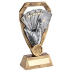 Pewter & Bronze Cards in Hand Diamond Trophy