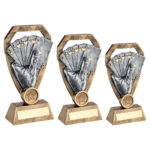 Pewter & Bronze Cards in Hand Diamond Trophy