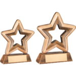 Gold & Bronze Mini Star Resin Trophy