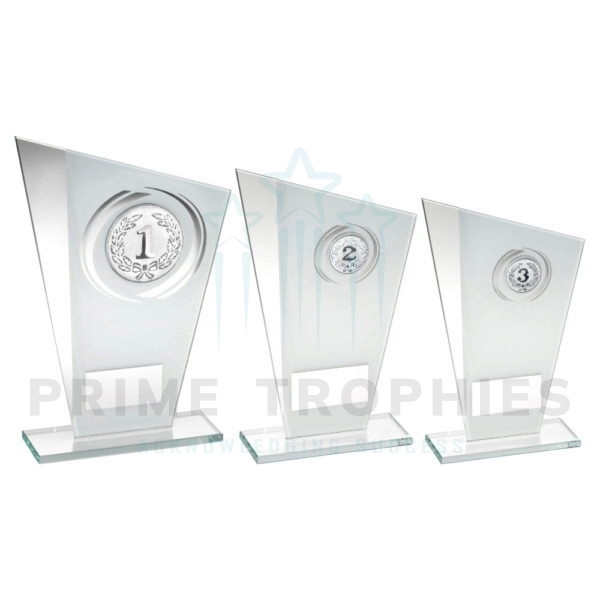 White & Silver Versatile Glass Trophy