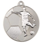 New 50mm Two Toned Football Medal Silver