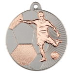 New 50mm Two Toned Football Medal Bronze