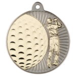 New 50mm Two Toned Golf Medal Gold