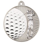 New 50mm Two Toned Golf Medal Silver