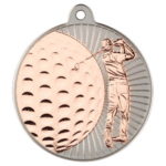 New 50mm Two Toned Golf Medal Bronze