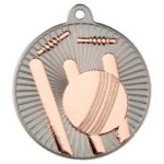 New 50mm Two Toned Cricket Medal Bronze