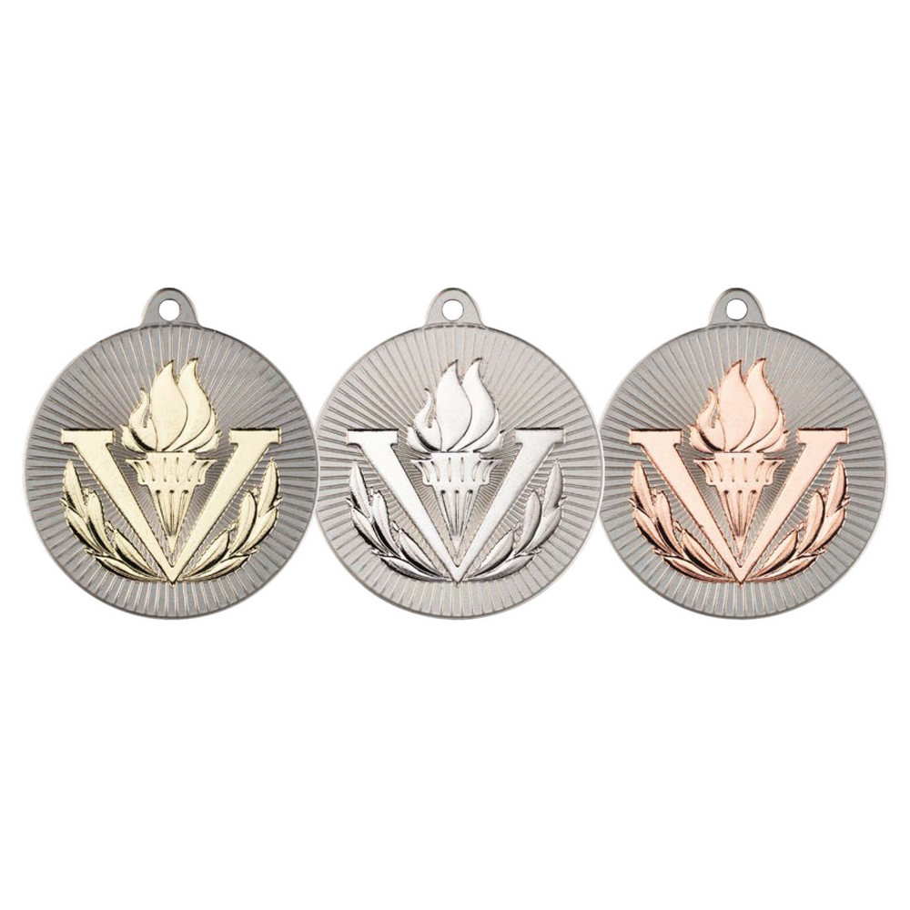 New 50mm Two Toned Victory Torch Medal