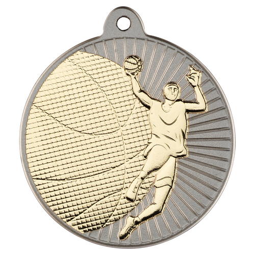 New 50mm Two Toned Netball Medal Gold