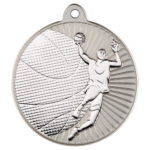 New 50mm Two Toned Netball Medal Silver