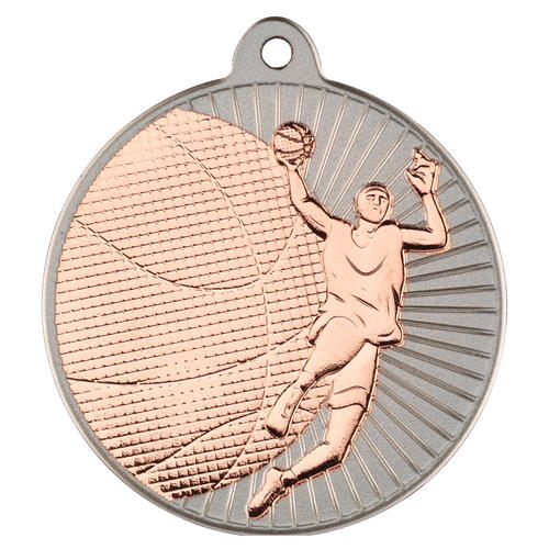 New 50mm Two Toned Netball Medal Bronze