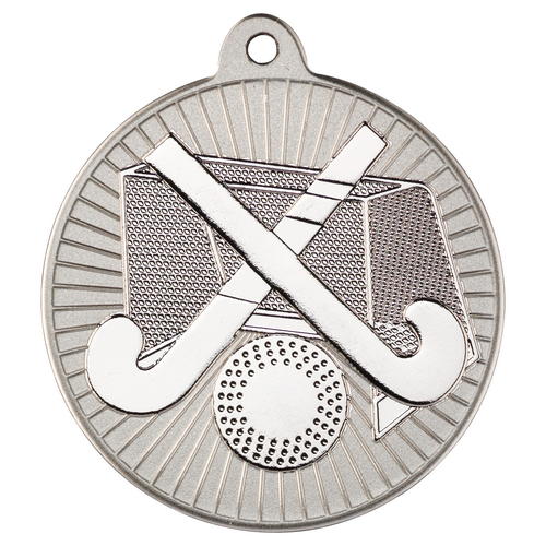 New 50mm Two Toned Hockey Medal Silver