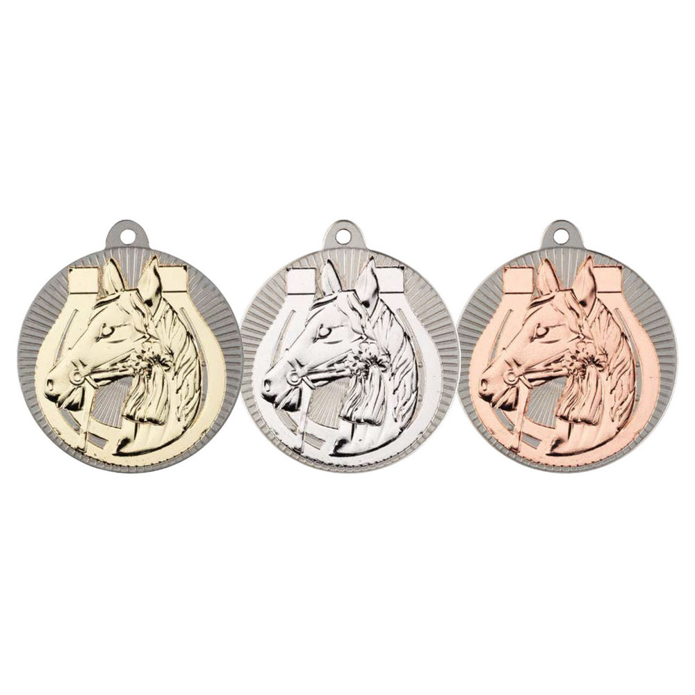 New 50mm Two Toned Horse Medal